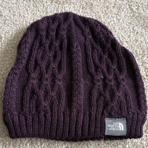 The North Face Dark Purple Cable Knit Beanie